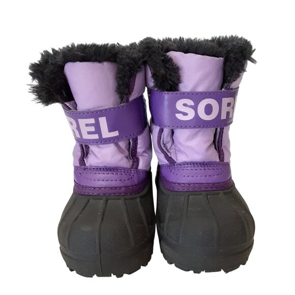 Sorel Snow Commander Snow Boots Girls 7 Purple Sherpa Winter Boot Insulated - Picture 4 of 9